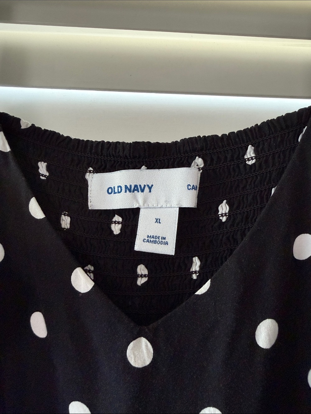 Old Navy Black and White Polka Dot Midi Dress - Picture 2 of 6